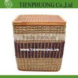bamboo wicker laundry hamper with lid, bamboo trunks