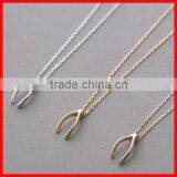 925 Sterling Silver Chain Necklace for Girl Wishbone Pendant Necklace Silver 925 thumbnail-1
