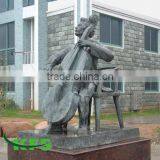 Antique Bronze Musician Playing Cello Statue