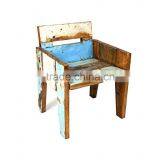 INDIA ANTIQUE RECYCLE WOODEN ARMREST DINING CHAIR