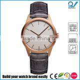 PVD Rosegold Stainless Steel Case Sapphire Lenses Water Resistant 5ATM Leather Luxury Watch thumbnail-5