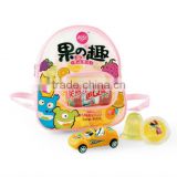 a small toy car in bag Mixed Fruit Cup Jelly