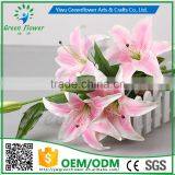 Greenflower 2016 Wholesale 3 Heads Big Latex PU Artificial Flowers Lily Real Touch Bouquet Wedding Decrations Flowers thumbnail-3