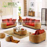 Nice Design Hand Woven Classic Water Hyacinth Seagrass Natural Rattan Wicker Living Room Furniture L Shape Sectional Sofa Set thumbnail-4