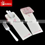 Disposable plastic cutlery set dinnerware tableware paper wrapper