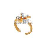 With Rhinestone 14K Gold Plated Ring For Girl thumbnail-1