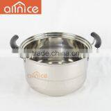 Bakelite Handle 28/30/32/34cm 2 Layer Stainless Steel Food Steamer With Glass Lid and Double Bottom thumbnail-6