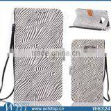 Luxury Zebra Stripe Flip Leather Stand Wallet Cover Phone Case for Samsung Galaxy S6