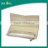 Summer Latest Style Long Golden pu Wallet Ladies Fancy Hand Purse Women Slim Wallet Soft thumbnail-5