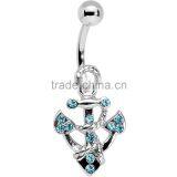 Aqua Gem Anchor Belly Ring thumbnail-1