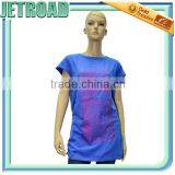 Women's Hip Long Blouse Cap Sleeves Ruffled Side Seam Designs for Fat Women thumbnail-4