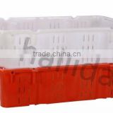 Stackable and nesting plastic fish crate S-001