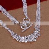 Wholesale 2014 Fashion Women Bead Pendant Jewelry 925 Sterling Silver Necklace thumbnail-1