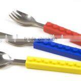 Blocks Stainless Steel Spoon and Fork Silicone Handle
