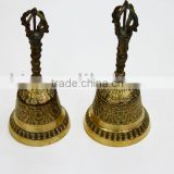Tibet Metal Copper brass hand bell ,big Buddhist handbell