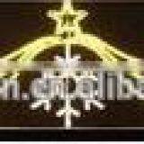 Cross Street Light With Gold Bell Motif Light Christmas Street Motif Light thumbnail-2