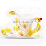 Best Selling Ceramic Peacock Coffee Cup and Saucer Set thumbnail-5