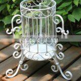 Glass Vase With Metal Stand Flower Vase thumbnail-3
