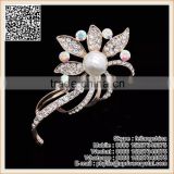 Hot Jewelry Wedding Costume Crystal Flower Brooch Pearl Brooch Pin