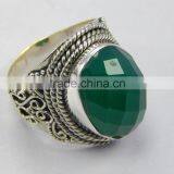 Natural Green Onyx Ring 92.5 Sterling Silver Jewellery thumbnail-2