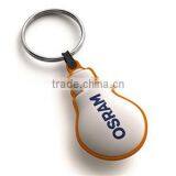 Light Bulb Design Shape Rubber Keychain With Custom Logo