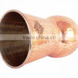 IndianArtVilla Handmade Steel Copper Water Glass 700 ML - Drink Water Home Hotel Restaurant Gift Item Tableware thumbnail-2