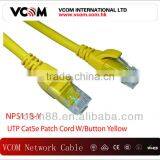 UTP Cat5e Yellow Color Patch Cord W/Button Yellow