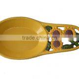 Cast Iron Spoon Rest With Sunflower
