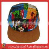 2013 Promotional Custom Sex Cap Floral Crown Hats Suede Brim Caps Leather Strap