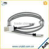 Micro USB Flat Cable Cotton Braid Nylon Braided USB Cable Braided Flat USB Cable thumbnail-5