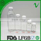 Disposable Cheap Square Plastic Body Material Bottle 200ml for Liquid Packaging