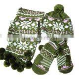 knitted hat scarf and glove set