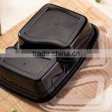 Yoyo Check Now Plastic Black Lunch Box Food Container With Clear Lid 2 Compartment thumbnail-3
