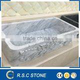 Natural Stone Bathroom White Marble Sink Basin thumbnail-1