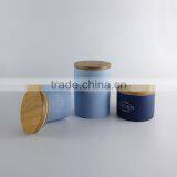 Factory Direct Wholesale Modern Design 3 Layer Mason Ceramic Candy Jar With Wooden Lid thumbnail-4
