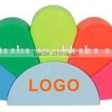 5 Colors Flower Shaped Custom Logo Plastic Highlighter Fluorescent Pen thumbnail-1
