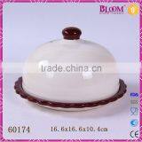 Simple Design Apple Decals Round Ceramic Butter Dish thumbnail-3