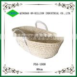 Natural material maize baby mose basket with handles