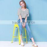 2017 Latest Jeans Tops Girls Light Blue Wash Ripped Jeans for Women thumbnail-6