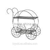 Garden Decoration Vintage 2 Tiered Garden Cart Metal Plant Stand thumbnail-3