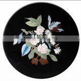 Marble Stone Inlaid Round Shape Coffee Table Top, Plates Tabletop Exporter Marble Inlay Table Top Manufacturers Inlay Table thumbnail-1