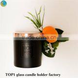 Matte Black White Glass Candle Holder With Wooden Lid thumbnail-3