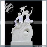 Hand Carved Modern White Marble Garden Male Sculpture thumbnail-6