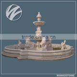 Large Outdoor Natural Stone Lion Fountain Sculpture thumbnail-1