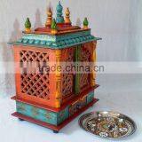 Beautifully Hand Painted Wooden Temple With Gate thumbnail-4