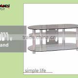 Modern Design Home Furniture Storage Rack Tempered Glass Corner TV Cabinet thumbnail-3