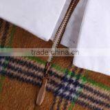 2015 Fashion Cotton Check Chiffon Ruffle Bottom Long Sleeves Direct Manufacturer High Quality Big Sleeve Blouse thumbnail-4