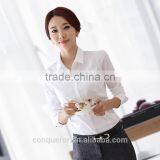Latest Made to Measure Long Slim Fit Cotton Shirt for Elegant Business Lady thumbnail-2