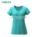 Blank Dri Fit Cheap Wholesale Women V-neck Short Sleeve Running t Shirt thumbnail-1