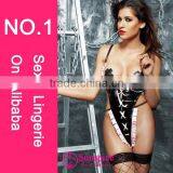 Sexy Leather Nude Teddy Lingeries thumbnail-4